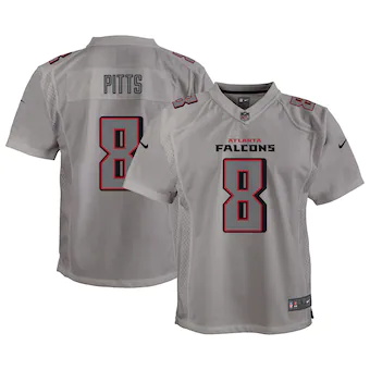 youth nike kyle pitts gray atlanta falcons atmosphere game 